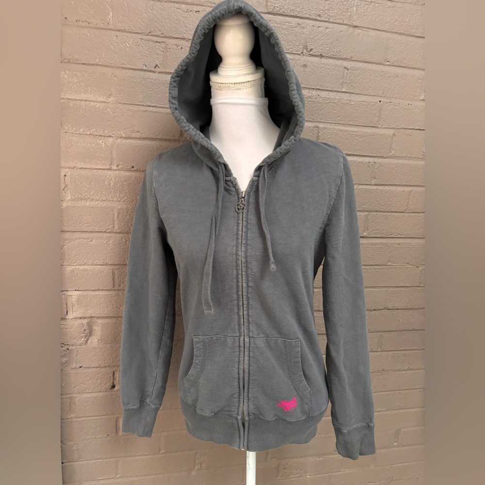 FOX. Gray zip front hoodie M